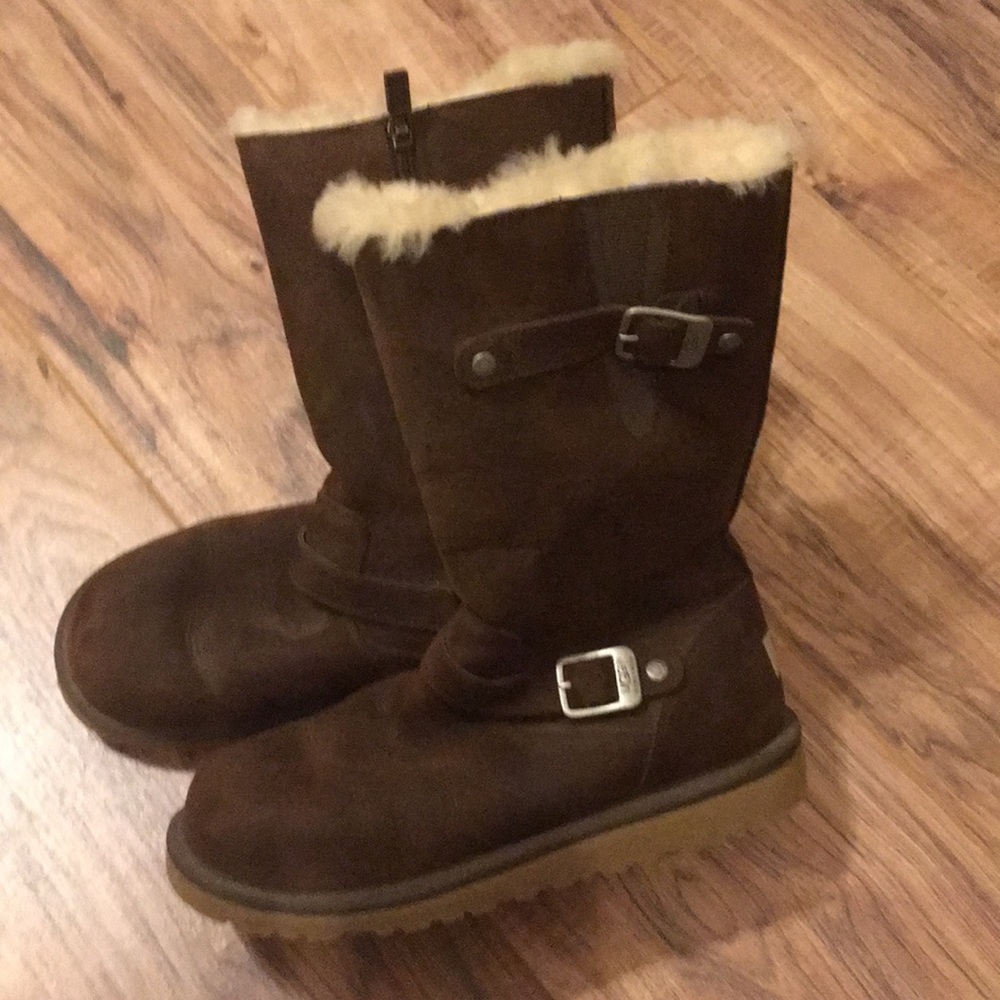 UGG Brown Suede Shearling Boots